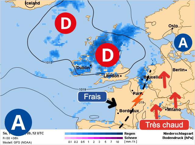 Carte de prévisions d'europe du Saturday, June 14, 2025