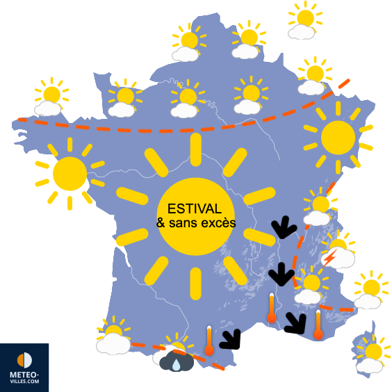 Carte de prévisions du temps du Saturday, June 14, 2025