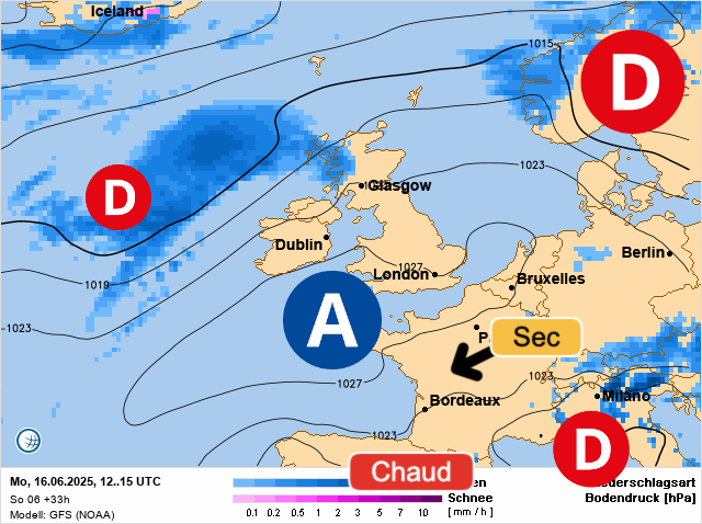 Carte de prévisions d'europe du Monday, June 16, 2025