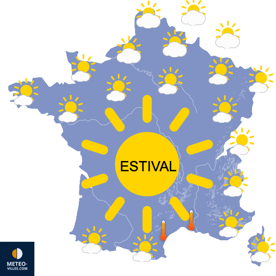 Carte de prévisions du temps du Sunday, June 15, 2025