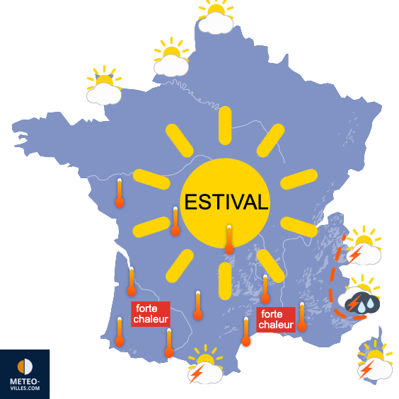 Carte de prévisions du temps du Jeudi 12 juin 2025