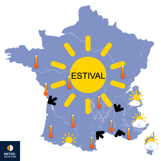 Carte de prévisions du temps du Mardi 17 juin 2025