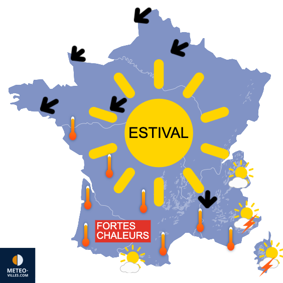 Carte de prévisions du temps du Mercredi 18 juin 2025