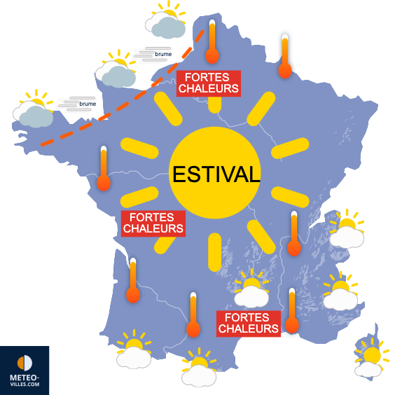 Carte de prévisions du temps du Samedi 21 juin 2025