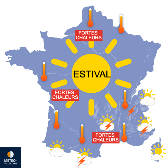 Carte de prévisions du temps du Samedi 21 juin 2025