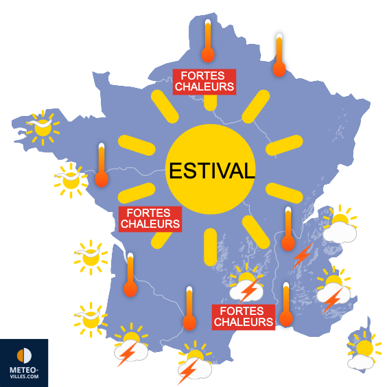Carte de prévisions du temps du Samedi 21 juin 2025