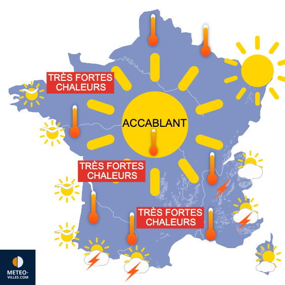 Carte de prévisions du temps du Samedi 21 juin 2025