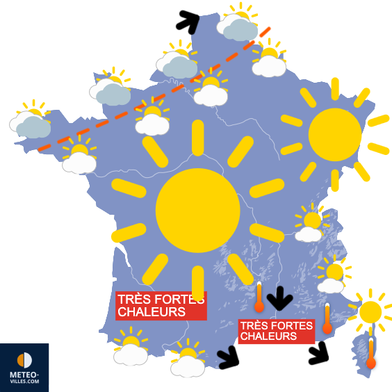 Carte de prévisions du temps du Samedi 28 juin 2025