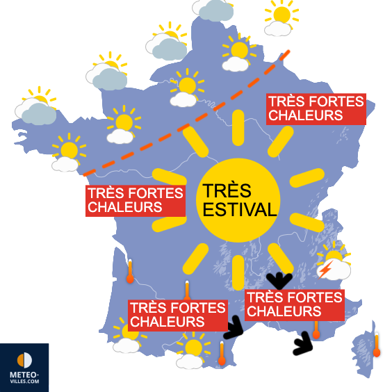 Carte de prévisions du temps du Dimanche 29 juin 2025
