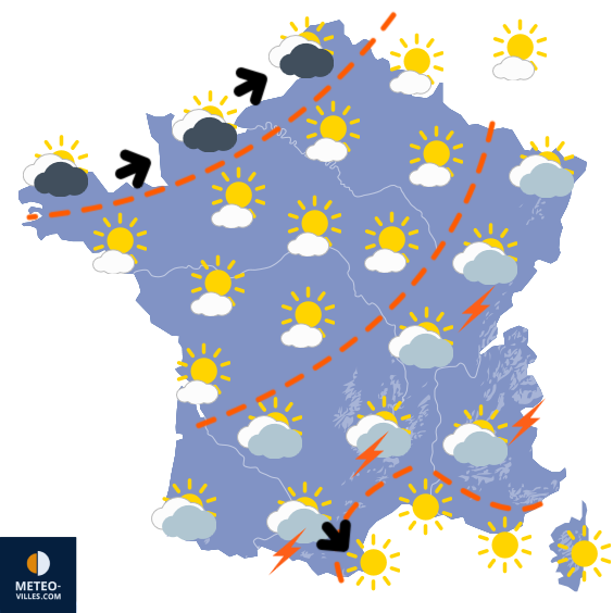 Carte de prévisions du temps du Samedi 5 juillet 2025