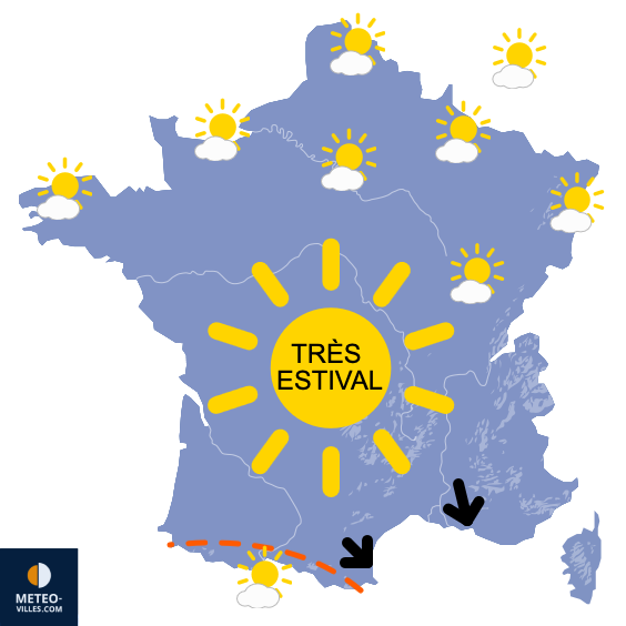 Carte de prévisions du temps du Jeudi 3 juillet 2025
