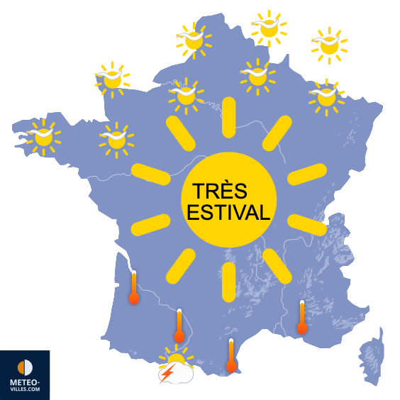 Carte de prévisions du temps du Vendredi 4 juillet 2025