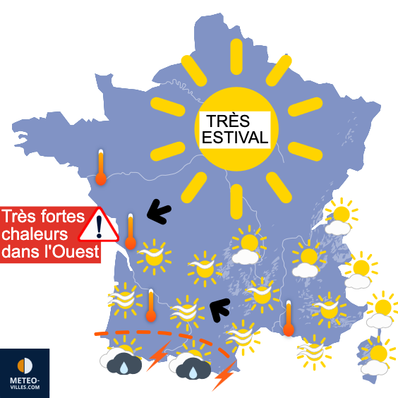 Carte de prévisions du temps du Samedi 12 juillet 2025