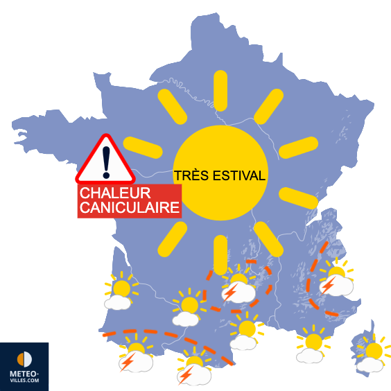 Carte de prévisions du temps du Dimanche 13 juillet 2025