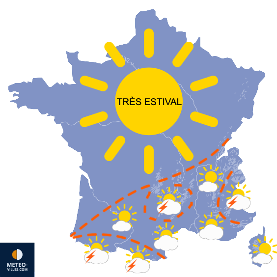 Carte de prévisions du temps du Dimanche 13 juillet 2025