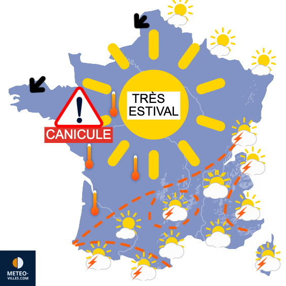 Carte de prévisions du temps du Jeudi 10 juillet 2025