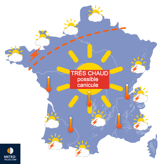 Carte de prévisions du temps du Jeudi 10 juillet 2025