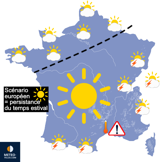 Carte de prévisions du temps du Jeudi 10 juillet 2025