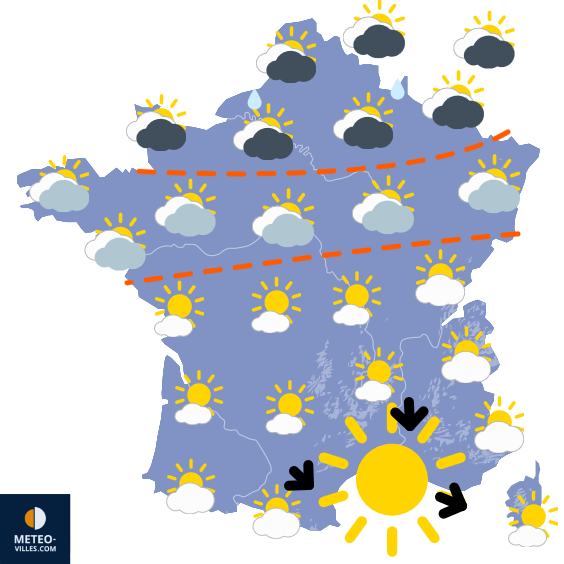 Carte de prévisions du temps du Vendredi 11 juillet 2025