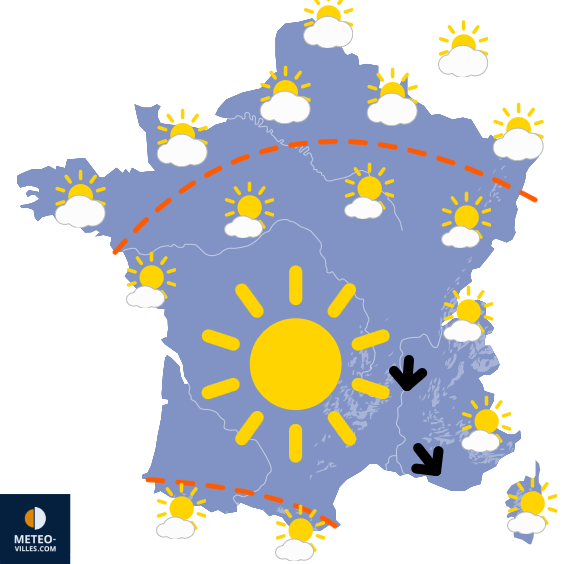 Carte de prévisions du temps du Vendredi 11 juillet 2025