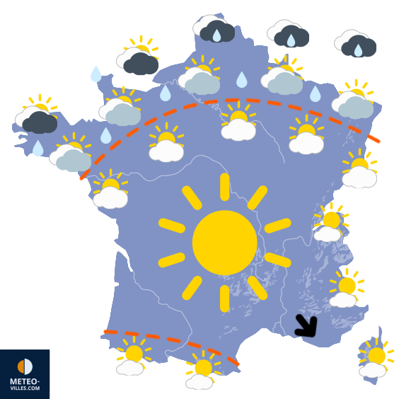 Carte de prévisions du temps du Samedi 12 juillet 2025