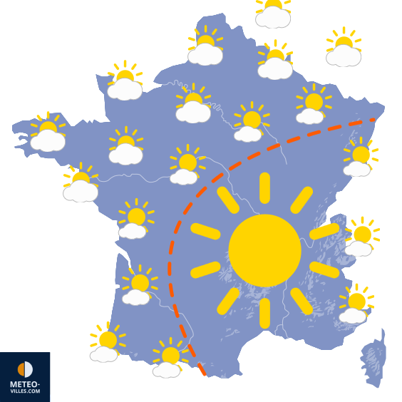 Carte de prévisions du temps du Vendredi 11 juillet 2025