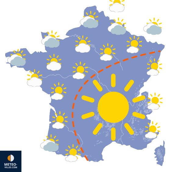 Carte de prévisions du temps du Samedi 12 juillet 2025