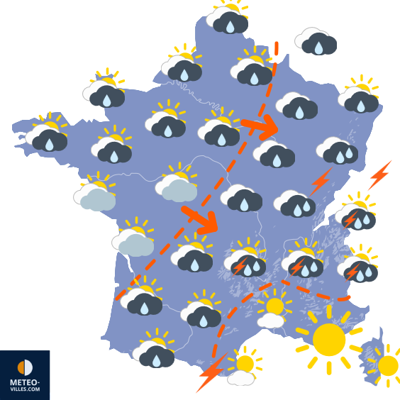 Carte de prévisions du temps du Samedi 19 juillet 2025
