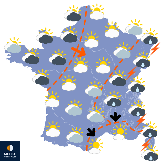 Carte de prévisions du temps du Jeudi 24 juillet 2025
