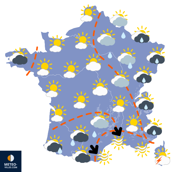 Carte de prévisions du temps du Jeudi 24 juillet 2025