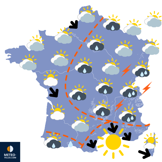 Carte de prévisions du temps du Jeudi 24 juillet 2025