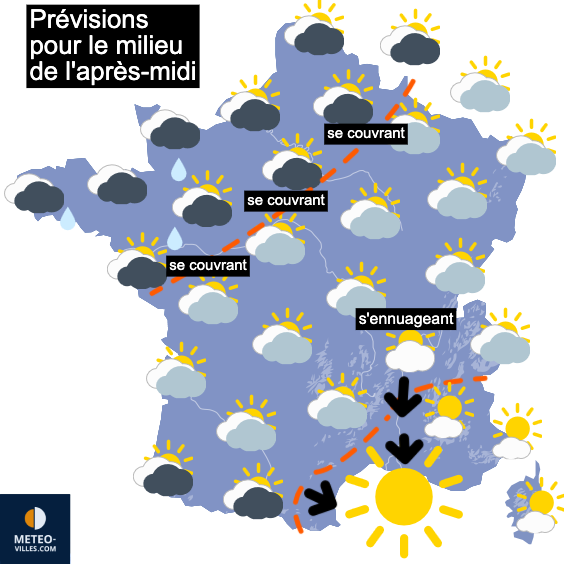 Carte de prévisions du temps du Mardi 29 juillet 2025