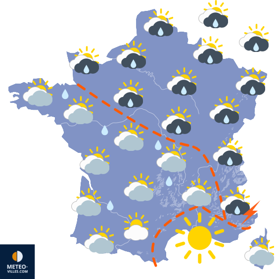 Carte de prévisions du temps du Friday, July 25, 2025