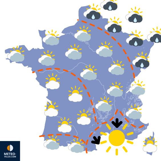 Carte de prévisions du temps du Friday, July 25, 2025