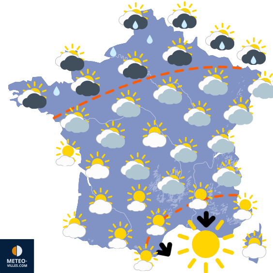 Carte de prévisions du temps du Mercredi 30 juillet 2025