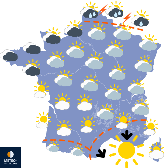 Carte de prévisions du temps du Thursday, July 31, 2025