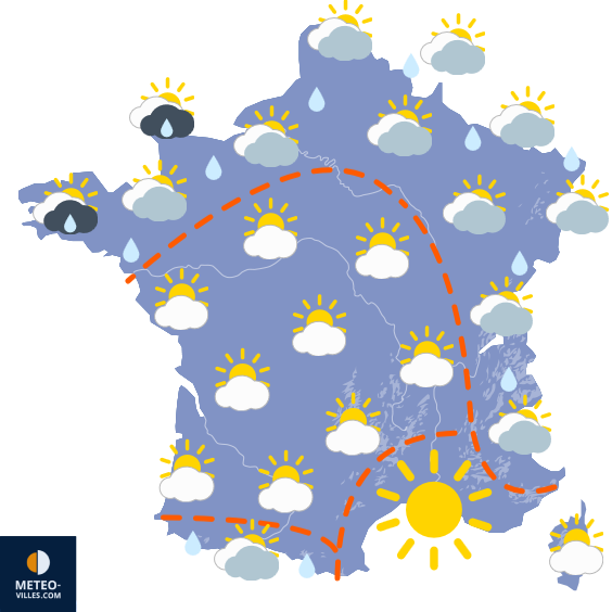 Carte de prévisions du temps du Friday, July 25, 2025