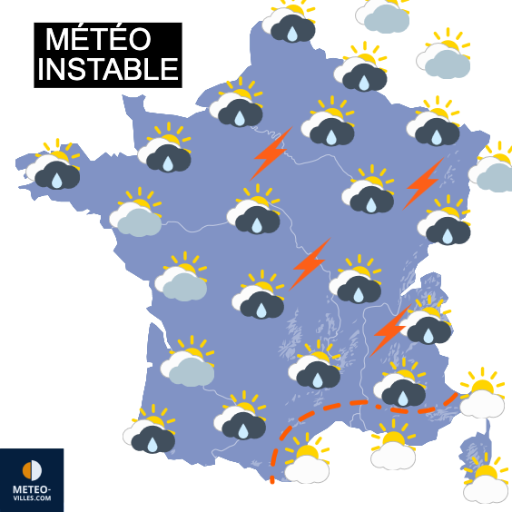 Carte de prévisions du temps du Friday, July 25, 2025