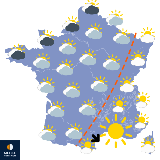 Carte de prévisions du temps du Mardi 29 juillet 2025
