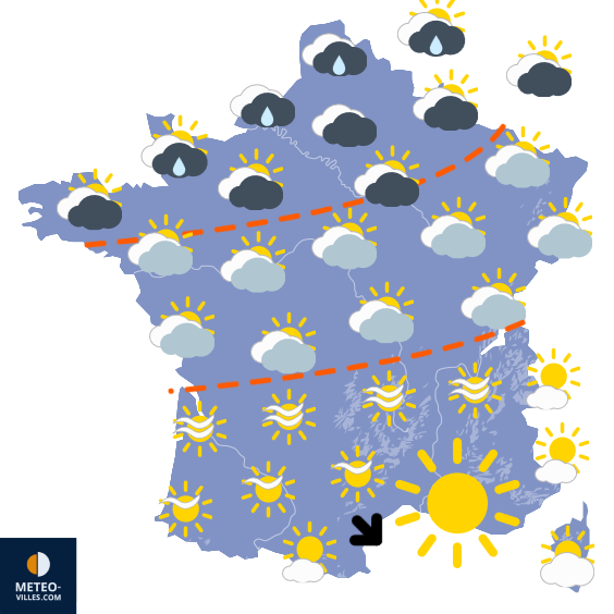 Carte de prévisions du temps du Mercredi 30 juillet 2025