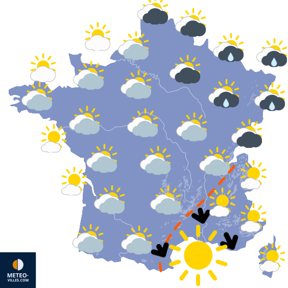 Carte de prévisions du temps du Mercredi 30 juillet 2025