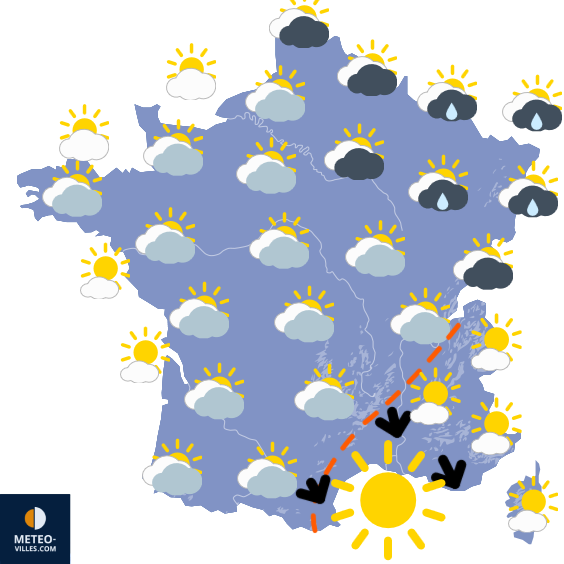 Carte de prévisions du temps du Mercredi 30 juillet 2025