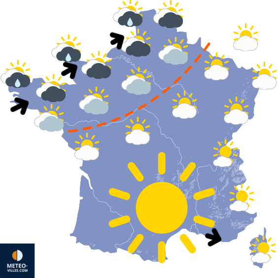 Carte de prévisions du temps du Thursday, July 31, 2025