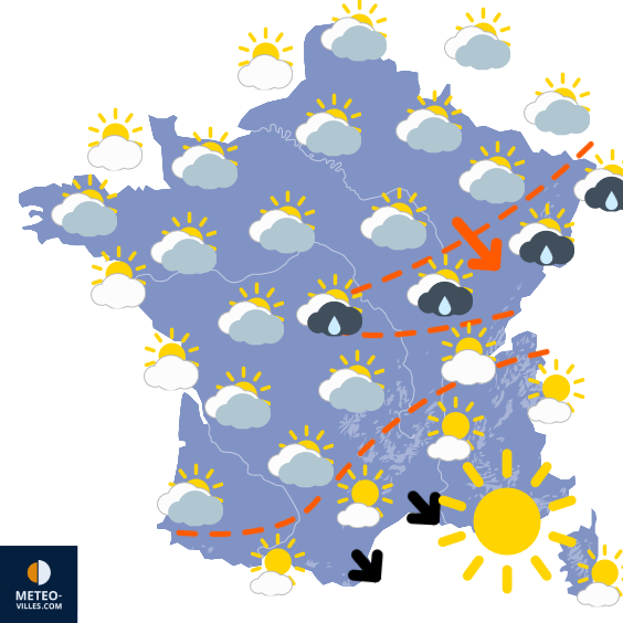 Carte de prévisions du temps du Mercredi 30 juillet 2025