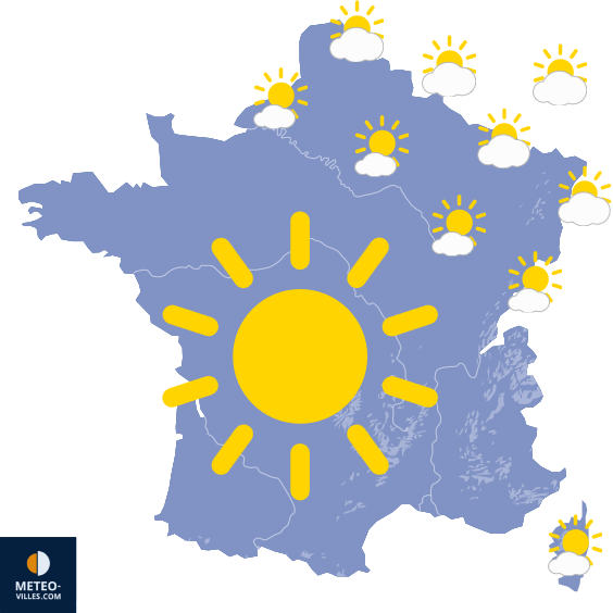 Carte de prévisions du temps du Thursday, July 31, 2025