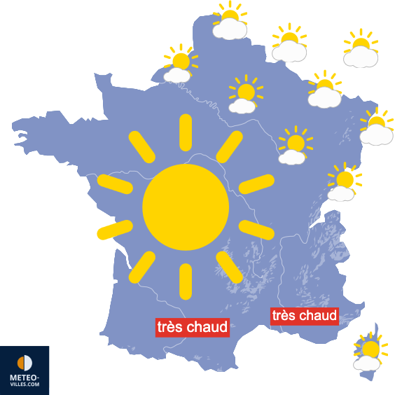 Carte de prévisions du temps du Vendredi 1 août 2025