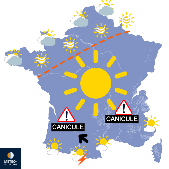 Carte de prévisions du temps du Jeudi 7 août 2025