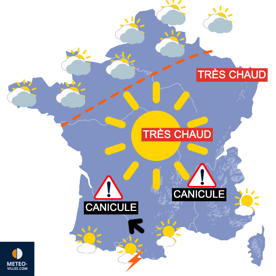 Carte de prévisions du temps du Jeudi 7 août 2025