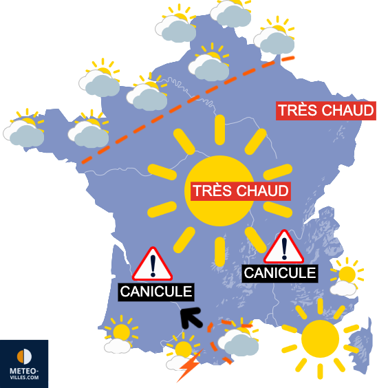 Carte de prévisions du temps du Vendredi 8 août 2025