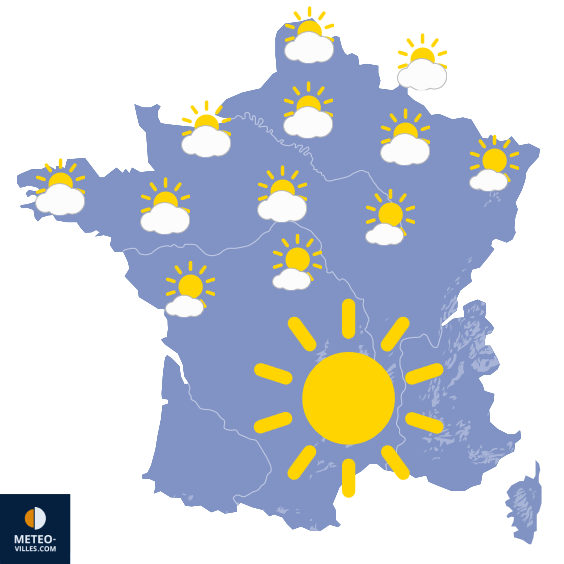 Carte de prévisions du temps du Lundi 4 août 2025